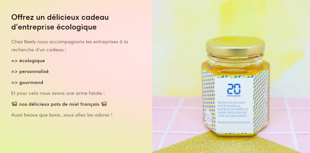 Offrez un délicieux cadeau d'entreprise écologique Chez Beely nous accompagnons les entreprises à la recherche d'un cadeau : => écologique => personnalisé => gourmand